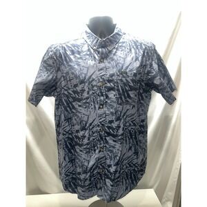 Columbia Short Sleeve Shirt Mens M Regular Fit Blue Designer Print Button Down